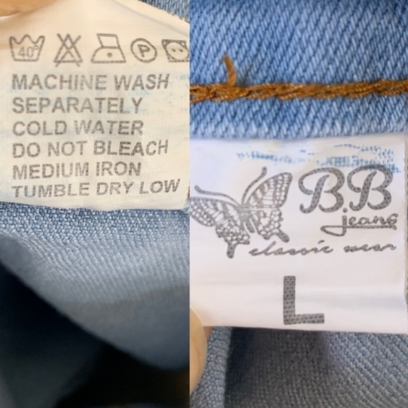 Y2k BB jeans shorts high waisted, L (junior) = Adult S - Picture 6 of 16